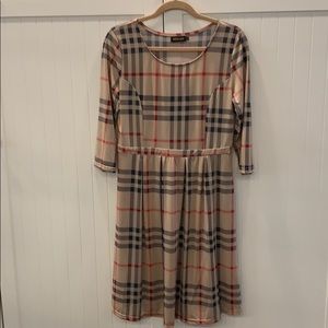 Fit and Flare Plaid Dress